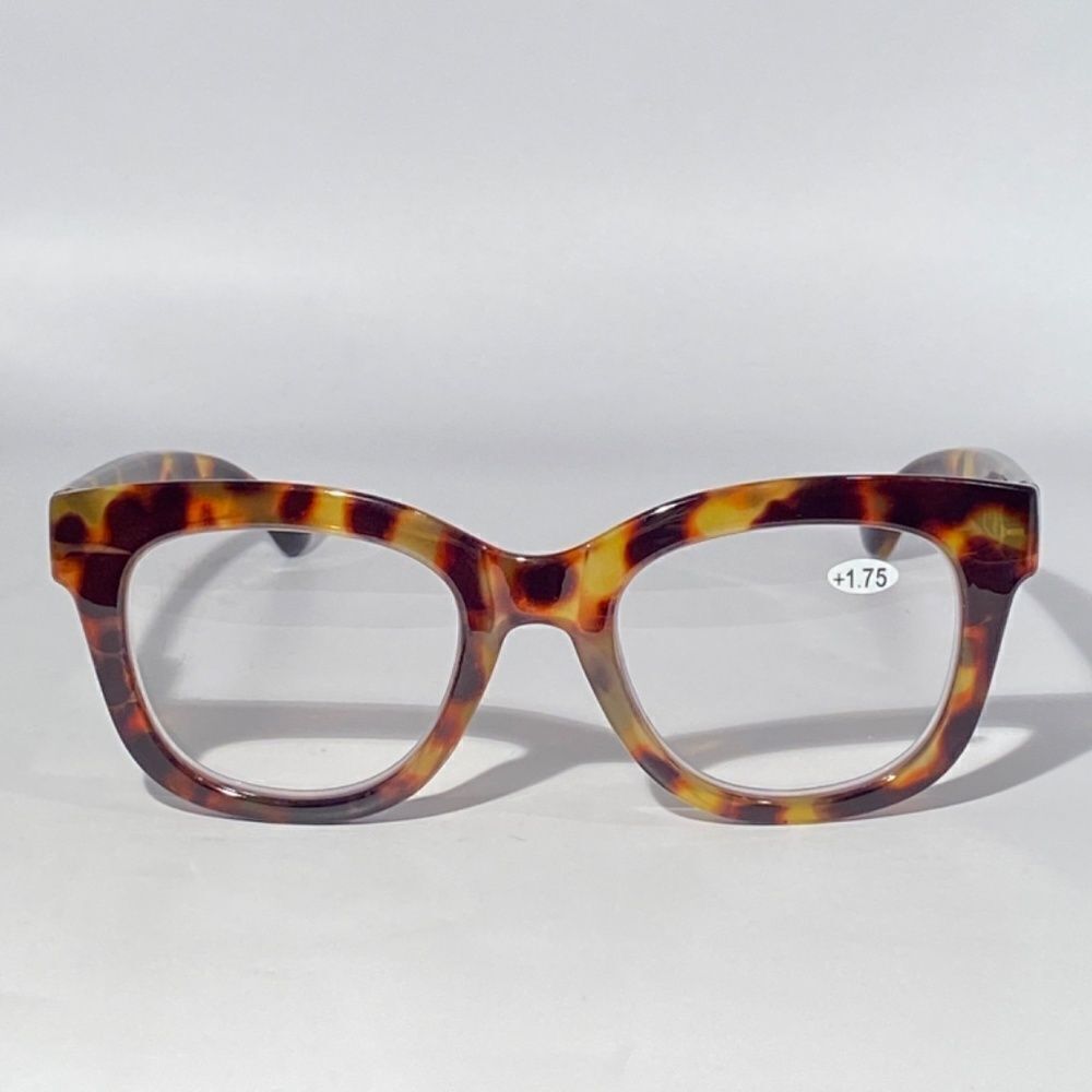 1111 Mona Reading Glasses 1.75 Tortoise Readers Rounded Square Frame NWT - Picture 3 of 9